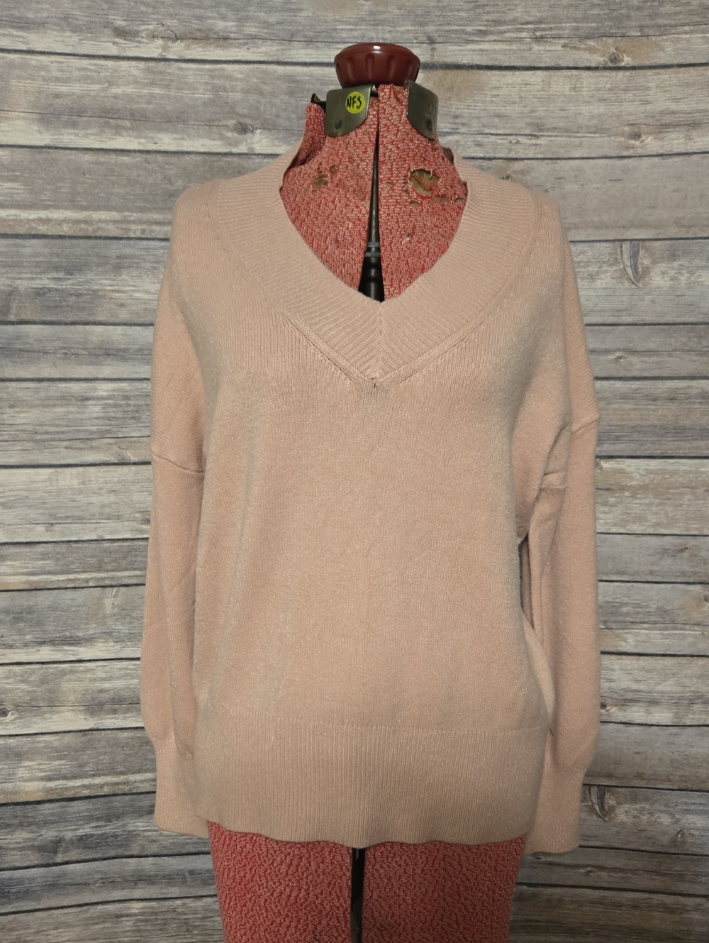 Philosophy Soft Pink V-Neck Knit Sweater